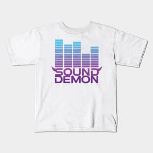 Sound Demon Cool Blue and Purple Kids T-Shirt